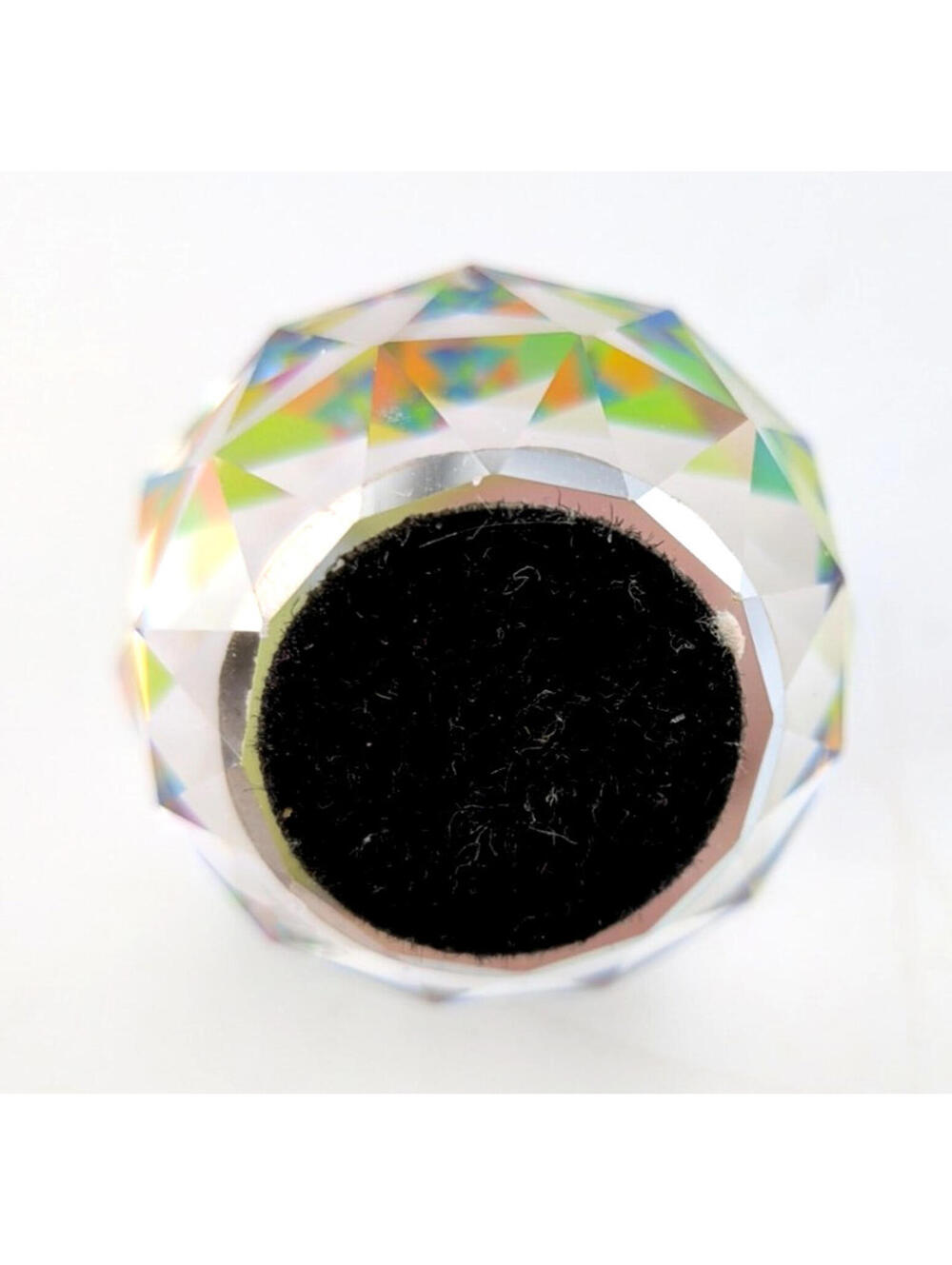VTG Swarovski K9Crystal Vitrail Medium Round Prismatic Paperweight Rainbow Facet - Picture 11 of 12